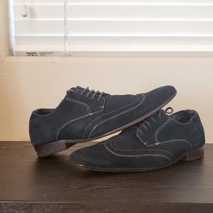 Vionic Harrison Blue Suede Wingtip Shoes Mens 10